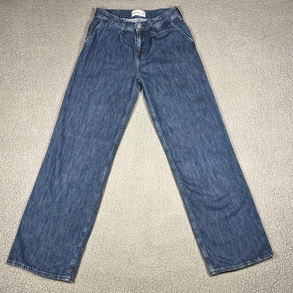 Abercrombie Kids Jeans Women 15/16 L High Rise Ultra Wide Leg Blue Denim Y2K